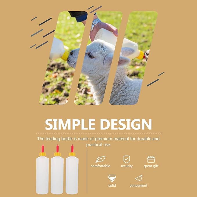 Cabilock 5 sets lamb feeding bottle kid livestock drink bottle jug baby goat calf milk water bottle pet bottles animal bottle for farm accessories