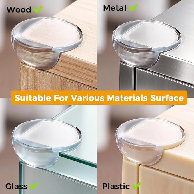 12 Pack Corner Protector for Baby, Corner Protectors Guards, Furniture Corner Guard & Edge Safety Bumpers, Baby Proof Bumper Cushion, Baby Safety Products for Table & Cabinet, Clear &Transparent