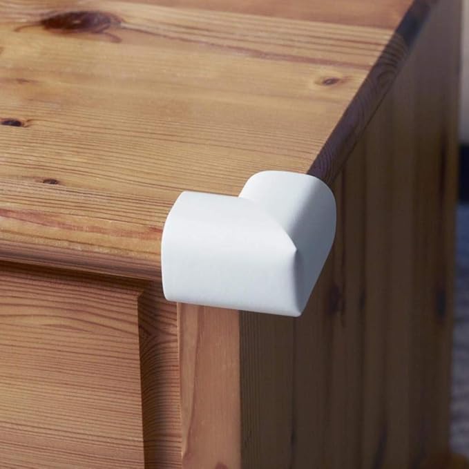 Toddleroo by North States - Foam Corner Protectors for Baby Proofing: Furniture Corner & Edge Safety Bumpers - 4 Pack - White