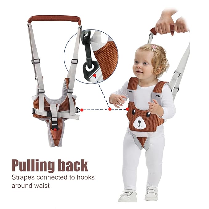 Baby Walking Harnesses, Handheld Baby Walk Helper, Adjustable Size Infant Walker Harness Assistant Belt Walk Learning Helper Walk Support Assist Trainer Tool for 8 to 24 Month Infant