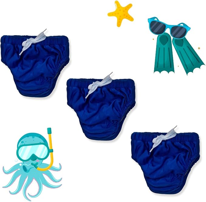 KaWaii Baby Reusable Swim Diaper Training Pant, Small - Navy Blue