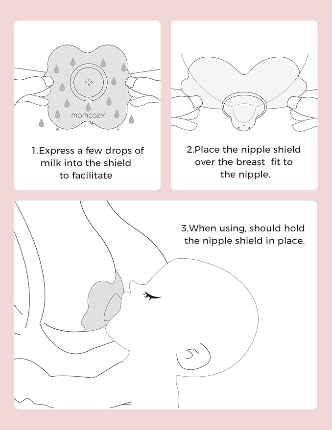 Momcozy Nipple Shield, Floral Contact Nipple Shield for Breastfeeding Moms with Flat or Inverted Nipples, Made Without BPA/BPS (1 Pair, 20mm)