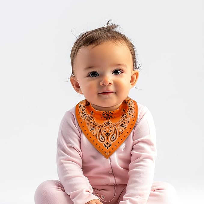 Maiwa 10 Pack Baby Triangle Bandana Bibs for Boys Girls for Drool Teething Eating with Snaps
