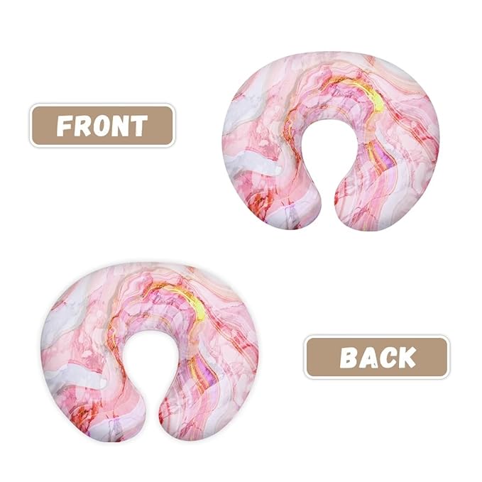 Pink Marble Print Nursing Pillowcase Baby Breastfeeding Slipcover Infant Newborn Nursery Bottle Pillowcase Comfortable and Easy to Clean