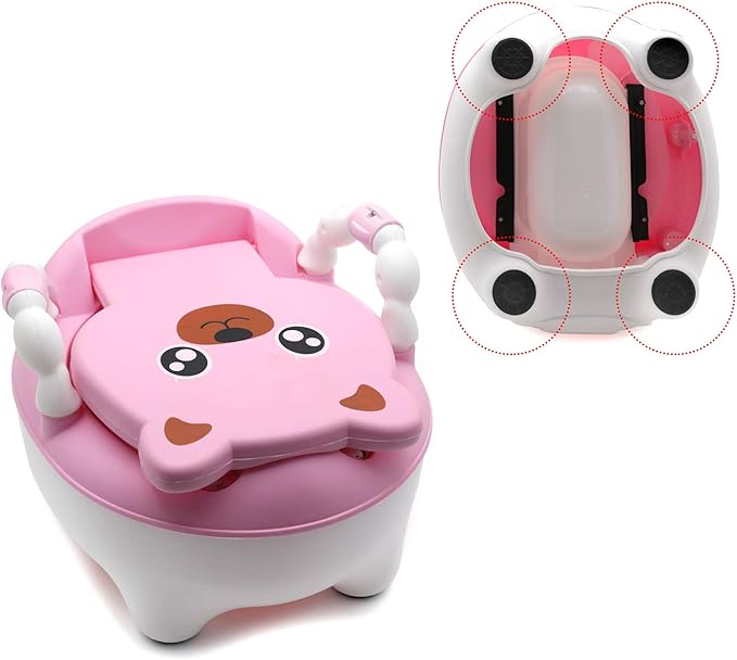 XKMT- Baby Kids Portable Bear Blue Potty Training Seat Toddler Lovely Toilet Seat Stool Chair [P/N: ET-BABY003-PINK]