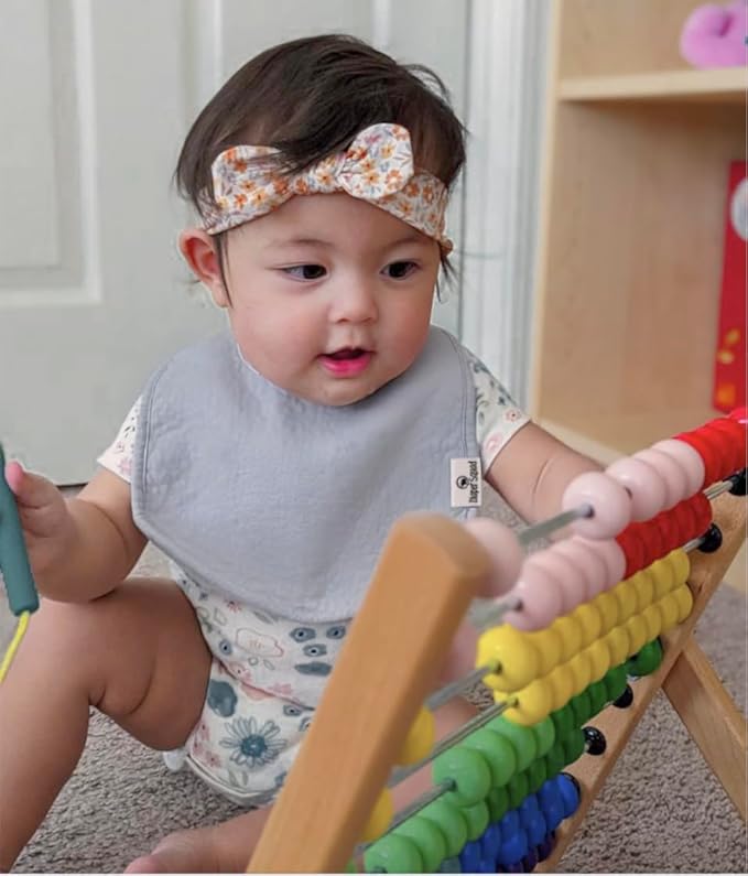 DiaperSquad's 100% Organic Cotton Baby Drool Bibs, Super Absorbent & Adjustable Baby Bibs for Drooling and Teething