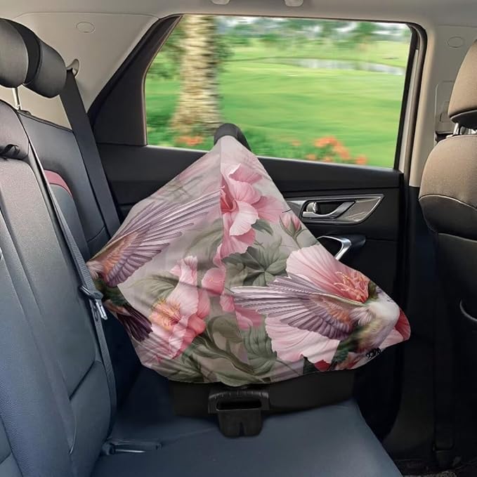 Coldinair Hummingbird Multifunctional Nursing Cover Multi Use Cover for Baby Floral Car Seat Canopy Shopping Cart Cover,Stroller Cover