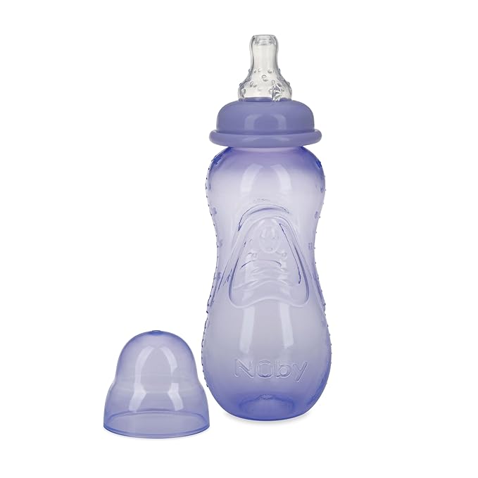 Nuby Non-Drip Standard Neck Bottles, 10 Ounce, Girls