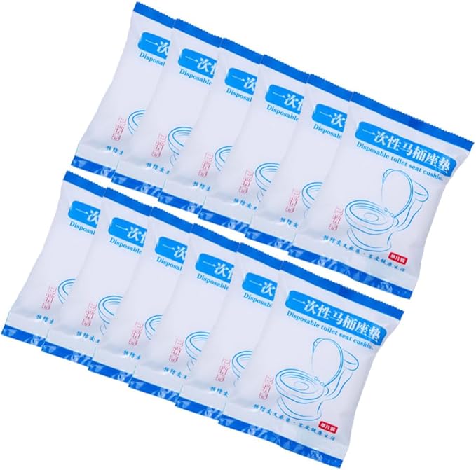 Healifty Disposable Toilet Seat Cover Portable Waterproof Toilet Mat Thickened Cushion for Travel Hotel Office Use Individual Package 8.26X6.69X3.93 Inch