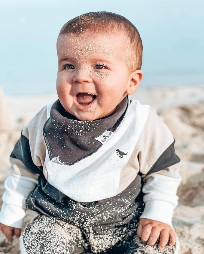 DiaperSquad's 100% Organic Cotton Baby Drool Bibs, Super Absorbent & Adjustable Baby Bibs for Drooling and Teething