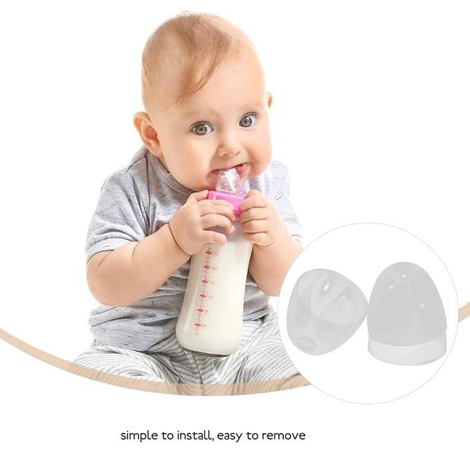 ibasenice Baby Bottle Caps Replacement Set - Leak-Proof Milk Bottle Lids Compatible with Feeding Bottles Dustproof Screw Covers for Travel and Home Use 2.44 Inch Diameter