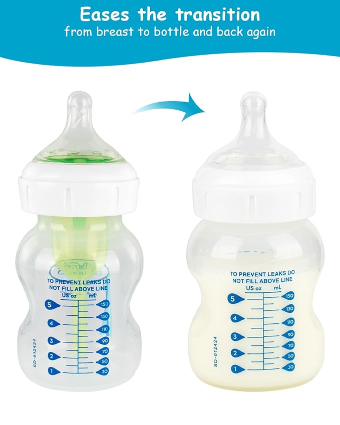 Silicone Nipple for Dr. Brown's Natural Flow Level 3 Wide-Neck Baby Bottle, 6m+, Fast Flow, 6 Pack
