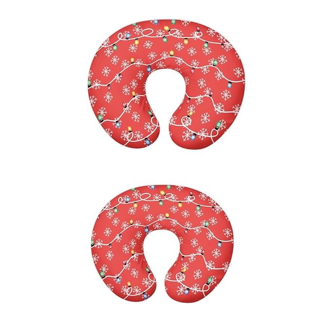 Christmas Light Snowflake Breastfeeding Pillow Cover Baby Breastfeeding Slipcover Infant Newborn Nursery Bottle Pillowcase Baby Essentials Xmas Decor