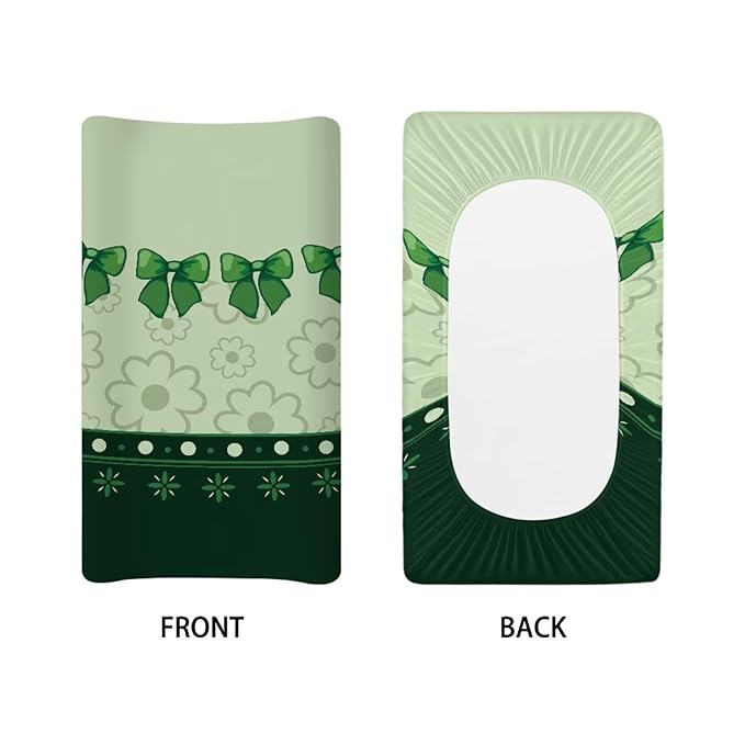 St Patricks Day Changing Pad Covers Flower Changing Pad Cover Green Diaper Changing Pad Cover Portable 32''*16'' Changing Pad -Cover