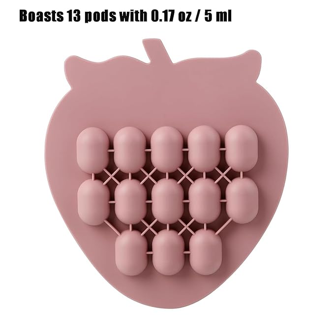 PandaEar 2 Pack Baby Breastmilk Popsicle Molds, Silicone Nibble Freezer Tray with Lid, Baby Fruit Food Feeder Teether Tray, 13 x 0.17 oz Baby Food Storage Container for Homemade Baby Food