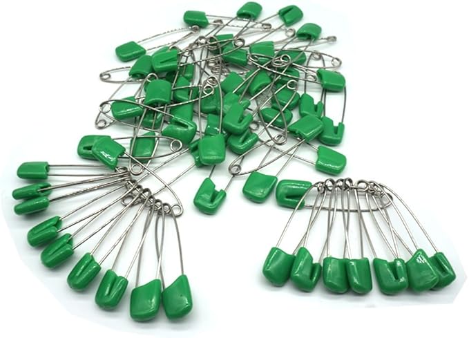 Baby Safety Pins Secure Clips for Fastening Baby Clothes Diaper Napkins 50pcs 60PCS 30PCS (Green, 60 pcs)