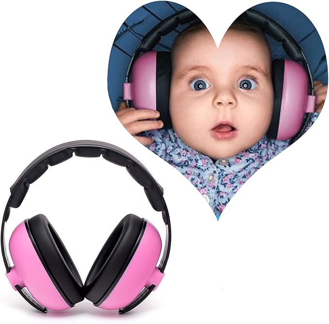 GREUS Baby Hearing Protection Safety Earmuffs Noise Reduction Adjustable 0-36Months