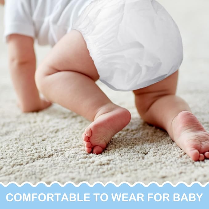 Funtery 12 Packs Waterproof Plastic Pants for Toddlers Reusable Diaper Covers Unisex Baby Potty Training Underwear Covers