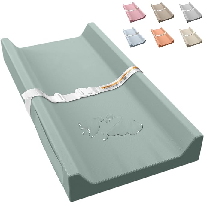 Vegan Leather Baby Changing Pad, Waterproof & Wipeable Soft Diaper Changing Mat 32“ x 16.6" Comfortable Infant Changing Station for Dresser & Table