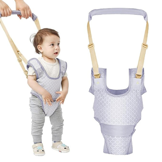 Baby Walking Harness, Handheld Kids Walker Helper with Detachable Crotch Adjustable Walker Harness Assistant Belt Baby Learning Walk Toddler Infant Walker 9-24 Months (Breathable Purple)
