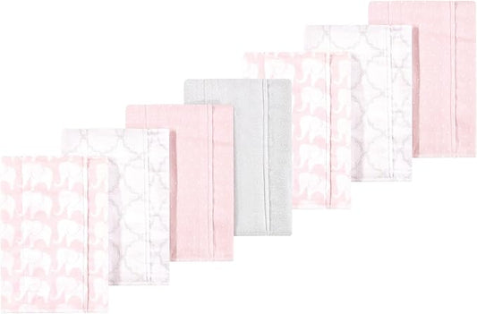 Luvable Friends Hudson Baby Flannel Burp Cloths 7pk, Sweet Elephant