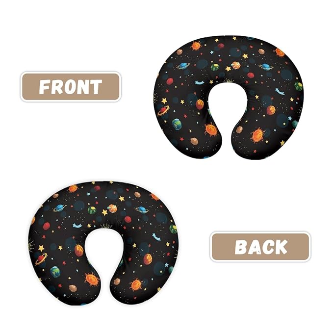 Forchrinse Galaxy Colorful Planet Space Nursing Pillow Cover Stretch Pillow Slipcover for Breastfeeding Mom Soft Nursing Pillow Slipcover for Baby Boys Girls