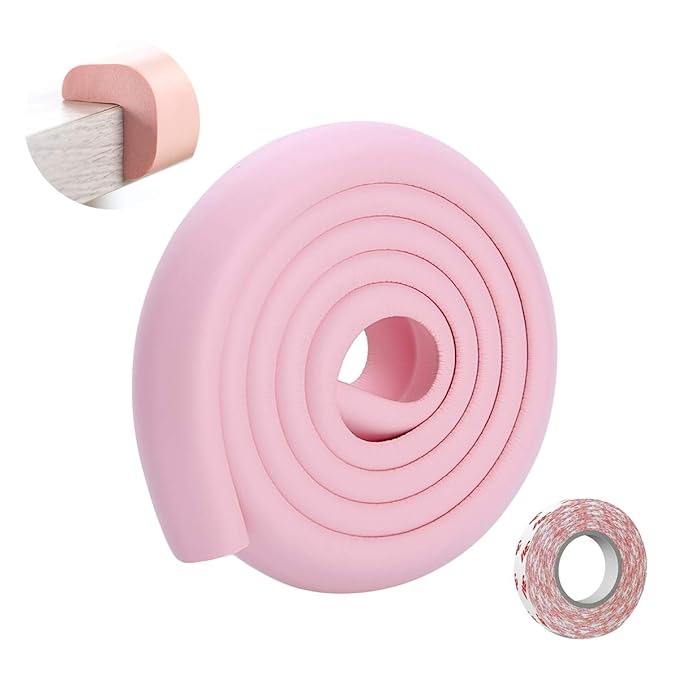 SONARIN Baby Safety Baby Edge & Corner Guards,2M/6.6ft Corner Protectors Furniture Table Edge Protectors L Shape with Strong Adhesive Tape,Colorful Child Protection(Pink)