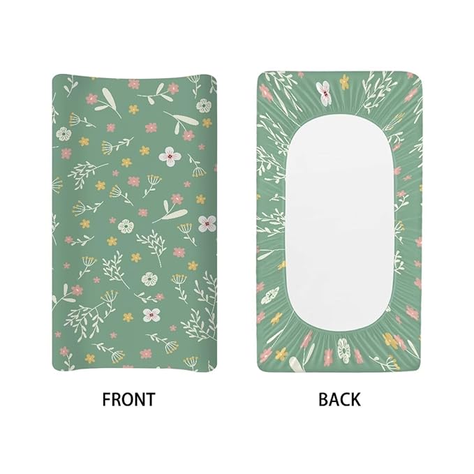 Baby Stretchy Changing Pad Cover, Breathable Changing Pad Cover for Infants and Toddles, Hippie Floral Print 16 * 32 Inches
