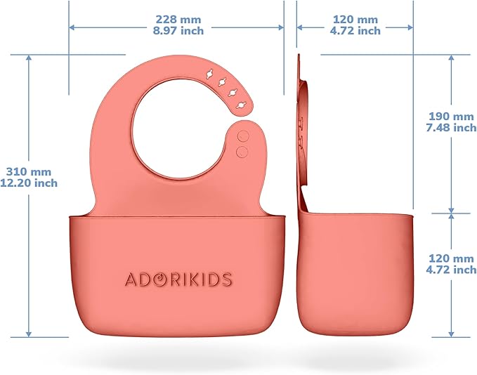 RideBib Silicone Vomit Bib with Extra-Deep Pocket for Motion Sickness Relief During Travel. Patent Pending