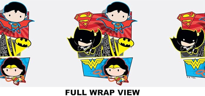LOGOVISION Justice League Kids Tritan Plastic Water Bottle with Straw Lid and Handle, Reusable Tumbler for Toddlers, Unisex for Girls and Boys, 12oz, Trio Panels