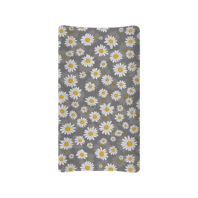 Daisy Diaper Change Table Covers Stretchy Changing Pad Cover for Baby Removable Diaper Pad Covers for Changing Table 16x32 Inch Gift for Friends