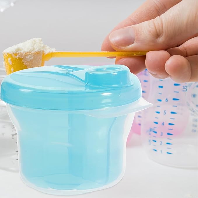 Healifty Rotating Milk Powder Box Baby Formula Dispenser Portable Storage Container Food Divider for Travel and Outdoor Use 3.74X3.34X3.34 Inch