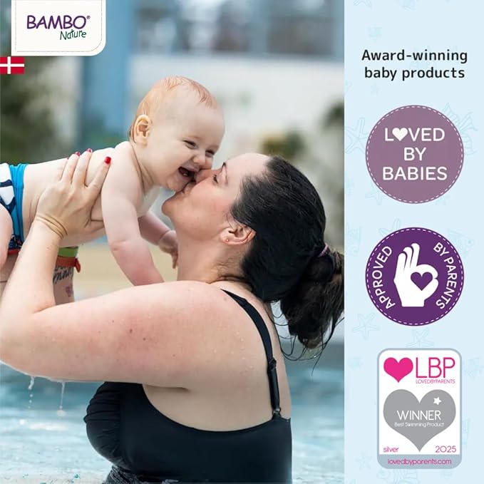 Bambo Nature Hypoallergenic Swim Pants, Eco-Labeled Swim Diapers, Double Leak Barriers - Medium (12 Count)