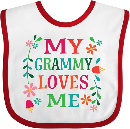 inktastic My Grammy Loves Me Girls Apparel Baby Bib