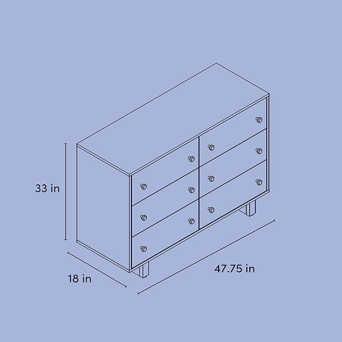 Storkcraft Texas 6 Drawer Dresser (Hazelnut) – GREENGUARD Gold Certified Baby Dresser, Interlocking Drawer System for Nursery & Kids’ Bedroom, Brown Chest for Kids Bedroom, Nursery Storage