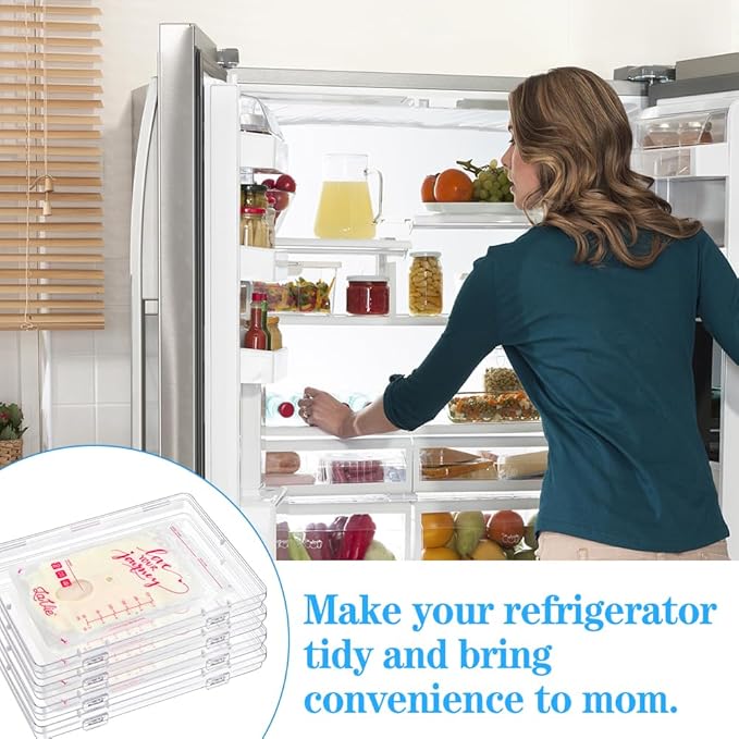 4 Pcs Clear Flat Breast Milk Freezer Storage Organizer, Space Saving Breastmilk Freezer Tray for Breastfeeding Bag Organization, Reusable Breastmilk Storage Containers, 7.48 x 5.11 x 0.67 in (4 Pcs)