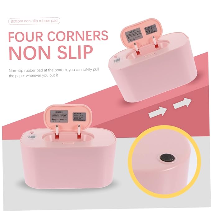 Toyvian Portable USB Wipes Warmer Box with Adjustable Temperature Display 7.87X4.72X3.74In Baby Wet Tissue Heater for Home and Outdoor Diaper Changing Comfort
