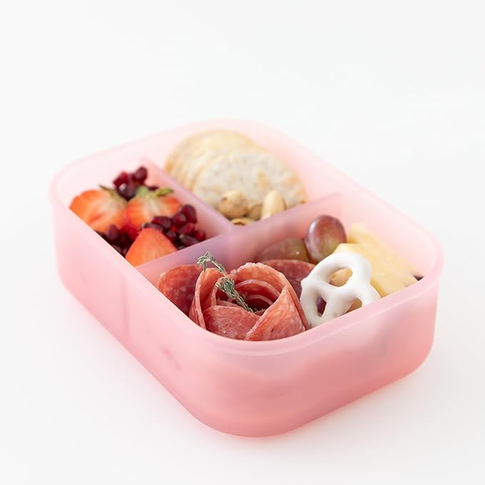 Bumkins Snack Bags and Snack/Lunch Bento Box 3 Compartment Container, Cowgirl Boots and Pink