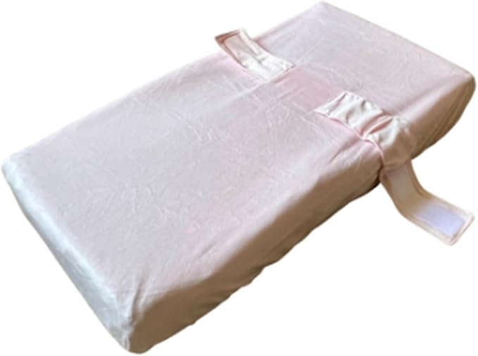 Anti Roll Changing Pad Cover, Ultra Soft Unisex Changing Table Covers, Patented Secure Strap, Mom's Choice Award Winner (Light Pink)