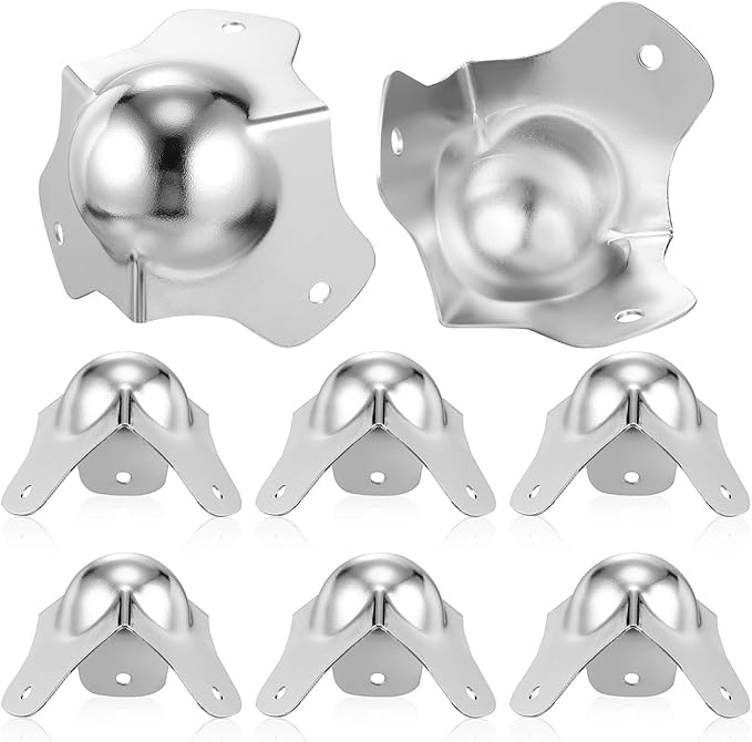 jojofuny 8 Pack Ball Corner Protectors 2.75X2.55X2.36In Shockproof Edge Guards for Flight Cases and Furniture Cabinets Metal Corner Protectors for Child Pet Safety Home Office