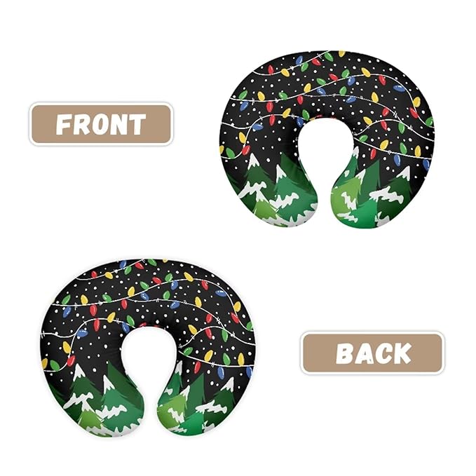 Christmas Tree Lights Nursing Pillow Covers, Nursing Pillow Slipcovers Breastfeeding Newborn Infant Feeding Cushion Cover Case