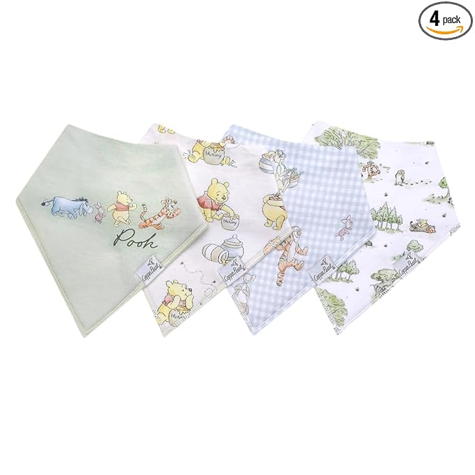 Copper Pearl Baby Bandana Drool Bibs for Drooling and Teething 4 Pack Gift Set Hundred Acre Wood