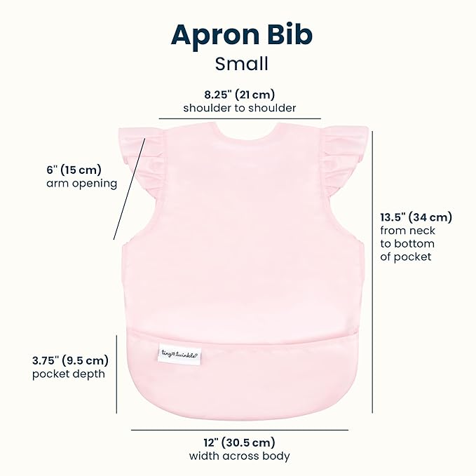 Tiny Twinkle Mess Proof Baby Bib for Girls | Waterproof Toddler Bib for Eating | Baby Apron for Feeding | Machine Washable | Perfect Shower Gift (Rose, 6–24M)
