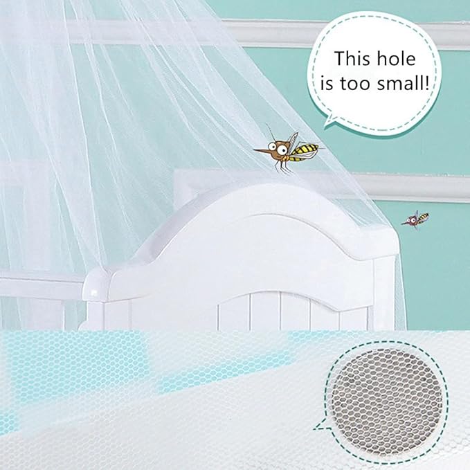 Crib Mosquito Net Baby Bed Dome Cots Mosquito Netting Toddler Bed Crib Dome Canopy Netting Hanging Bed Cover Net Mosquito Bar Frame Palace-Style Crib Bedding Set (Stand Not Included)