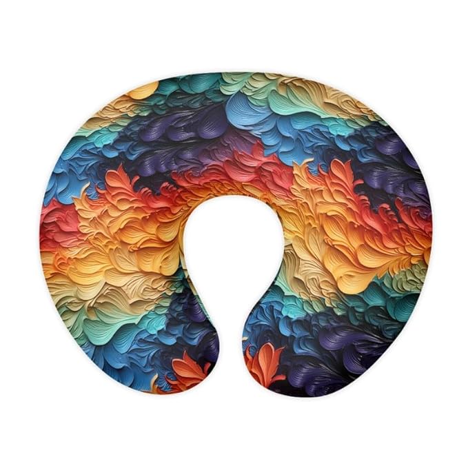 Rainbow Gradient Fluid Slipcover for Breastfeeding Pillows, Abstract Art Graffiti Nursing Essentials for Bottle and Breastfeeding Paint Pigment Splash Stretchy Cover