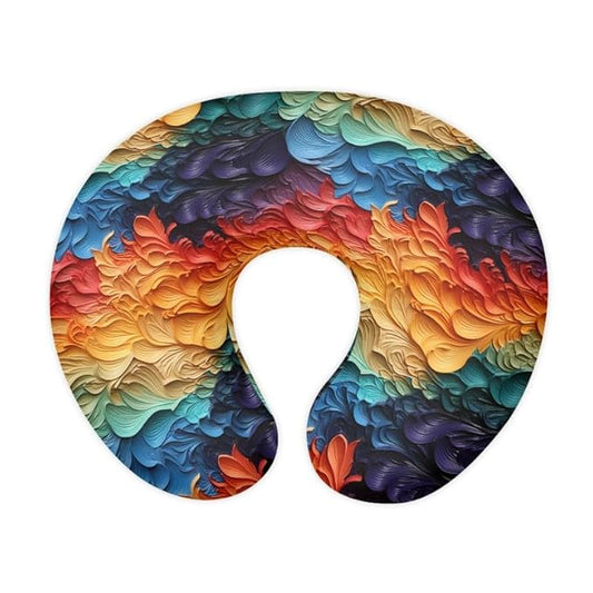 Rainbow Gradient Fluid Slipcover for Breastfeeding Pillows, Abstract Art Graffiti Nursing Essentials for Bottle and Breastfeeding Paint Pigment Splash Stretchy Cover