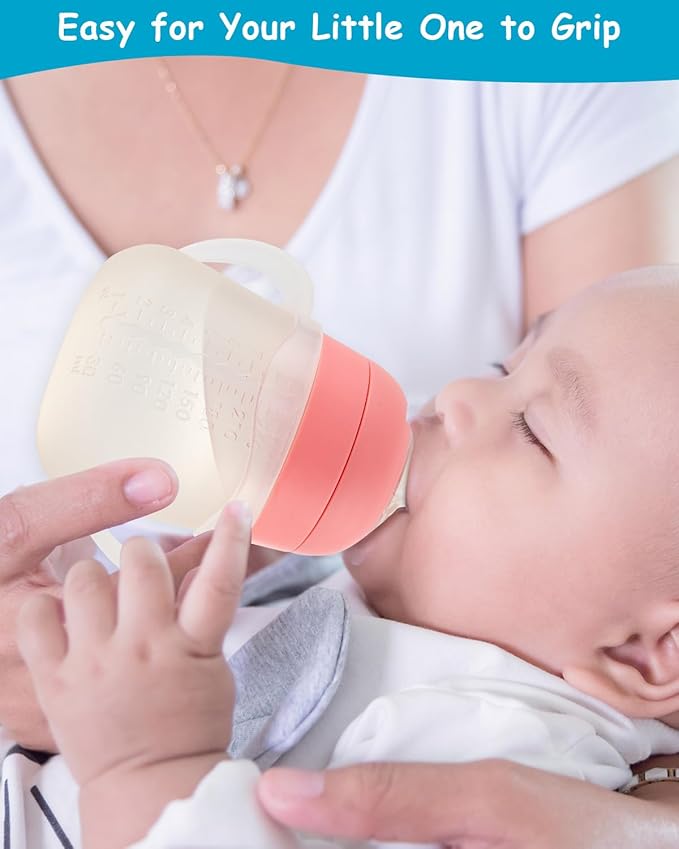 Baby Bottle Handles Compatible with Nanobebe Flexy Bottles, Easy-Grip Ergonomic Handles, Transitional Sippy Cup, BPA Free, 4-Pack