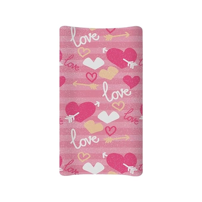 Love Heart Changing Pad Cover for Baby Girls Boys Comfort Diaper Change Table Pad Covers Soft Changing Pad Sheets