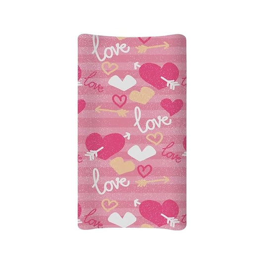 Love Heart Changing Pad Cover for Baby Girls Boys Comfort Diaper Change Table Pad Covers Soft Changing Pad Sheets