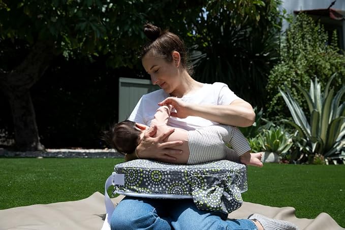 My Brest Friend Original Nursing Pillow Enhanced Ergonomics Essential Breastfeeding Pillow Support For Mom & Baby W/ Convenient Side Pocket, Double Straps & slipcover, Fireworks